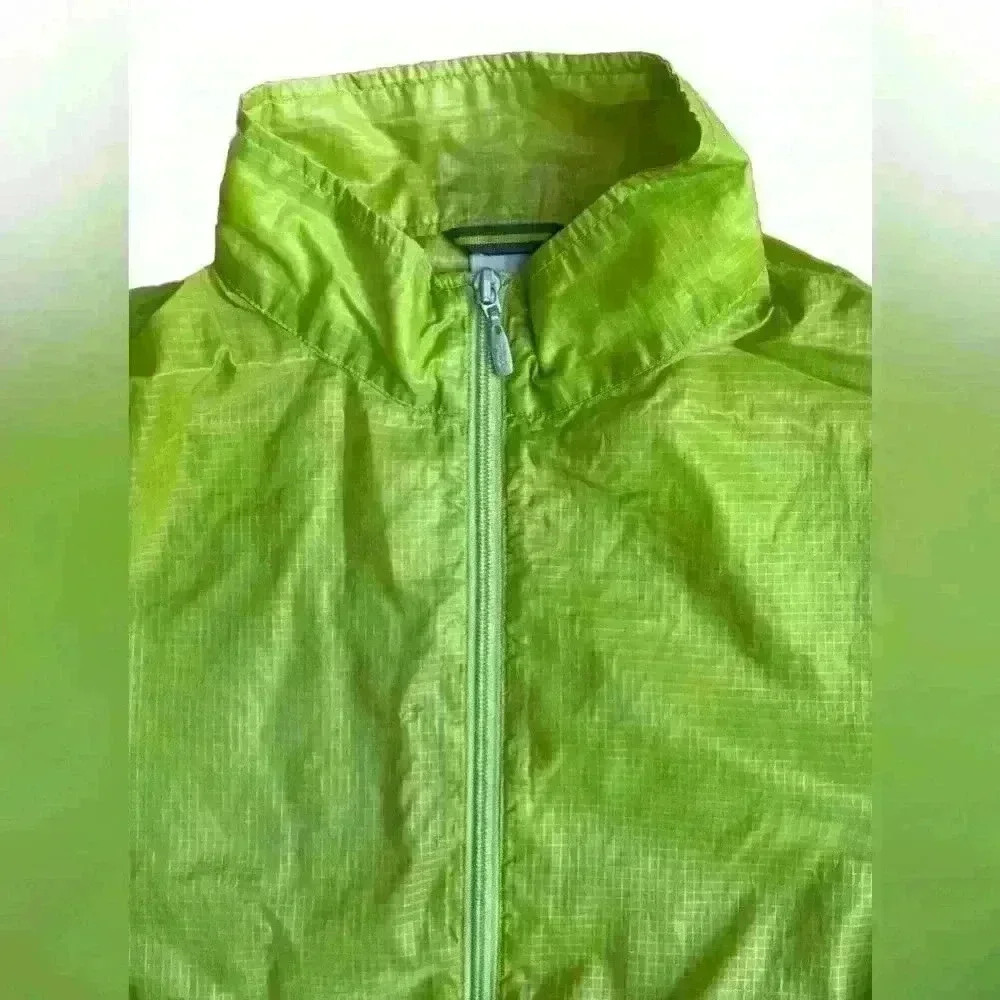 Fila Windbreaker Lightweight Men’s Jacket Full Zip Lime Green Activewear L - Picture 3 of 11